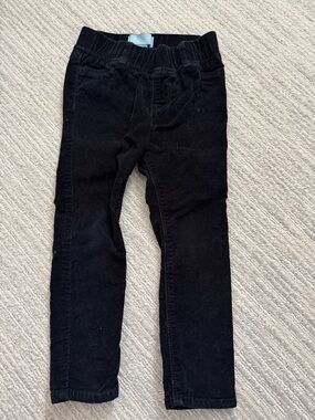 Kids Black Stretch Velvet Pants